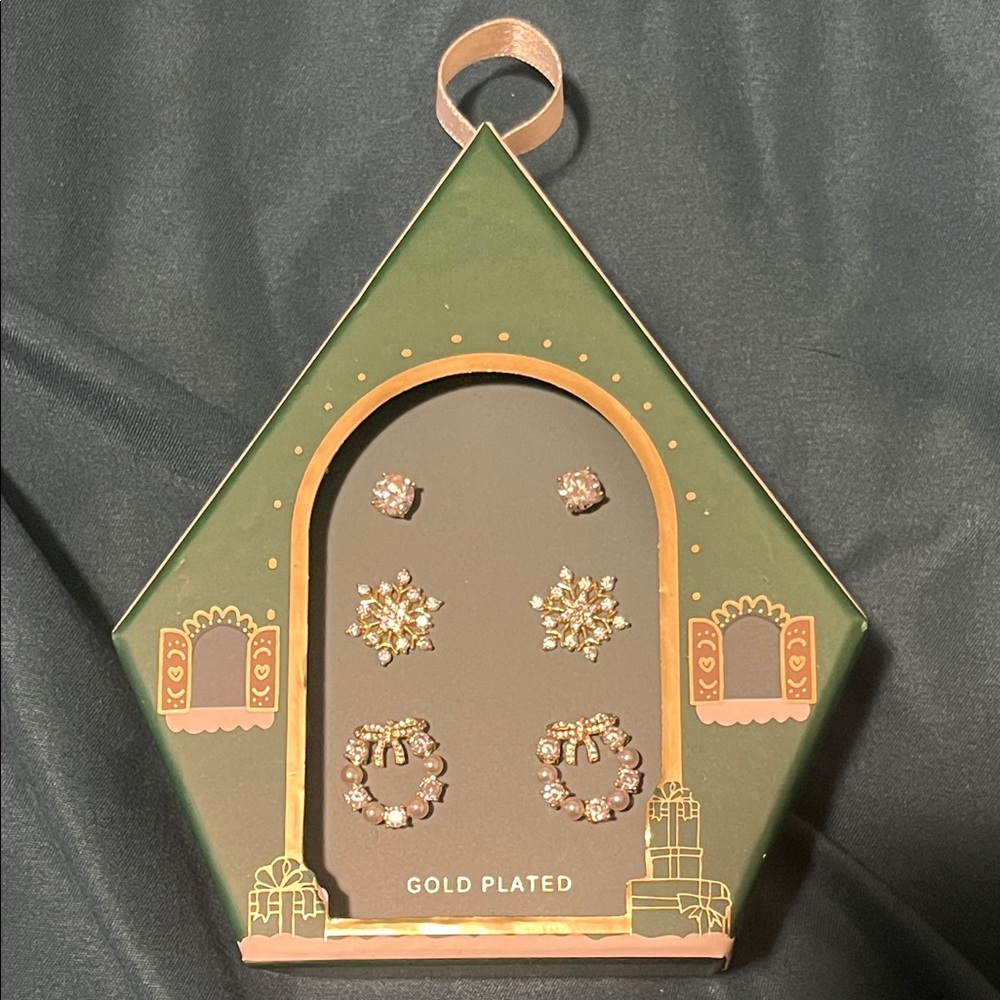 Kohl's Green Gift Box with Gold Trim